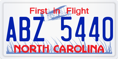 NC license plate ABZ5440
