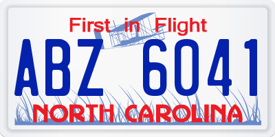 NC license plate ABZ6041