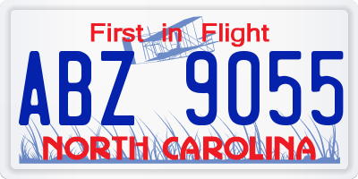 NC license plate ABZ9055