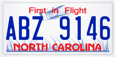 NC license plate ABZ9146