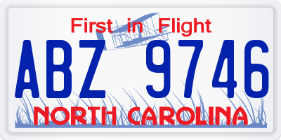 NC license plate ABZ9746