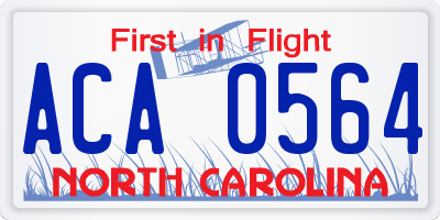 NC license plate ACA0564