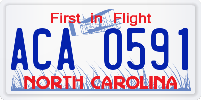 NC license plate ACA0591