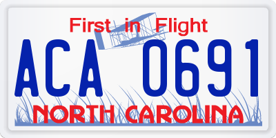 NC license plate ACA0691