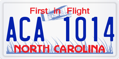 NC license plate ACA1014