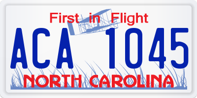 NC license plate ACA1045