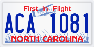 NC license plate ACA1081