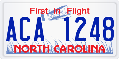 NC license plate ACA1248
