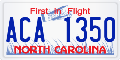 NC license plate ACA1350