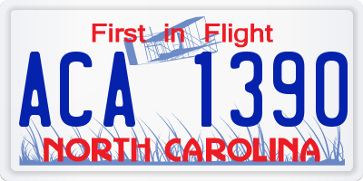 NC license plate ACA1390