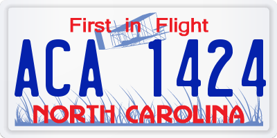 NC license plate ACA1424