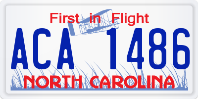 NC license plate ACA1486