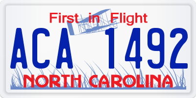 NC license plate ACA1492