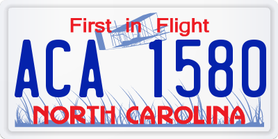 NC license plate ACA1580