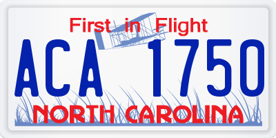 NC license plate ACA1750