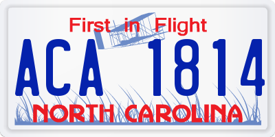 NC license plate ACA1814