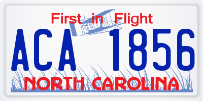 NC license plate ACA1856