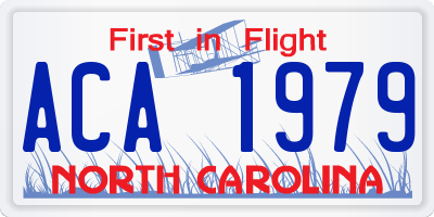 NC license plate ACA1979