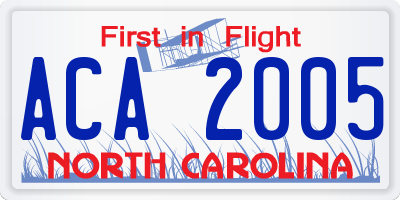 NC license plate ACA2005