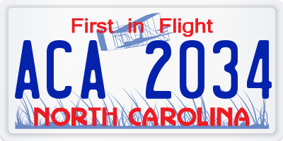 NC license plate ACA2034