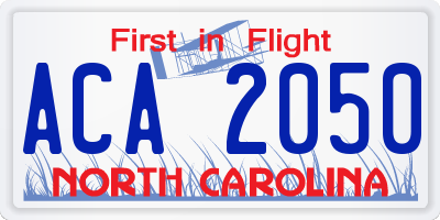 NC license plate ACA2050