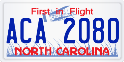 NC license plate ACA2080