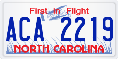 NC license plate ACA2219
