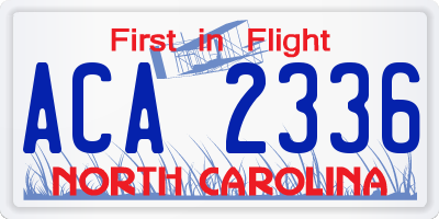 NC license plate ACA2336