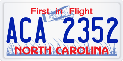 NC license plate ACA2352