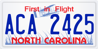 NC license plate ACA2425