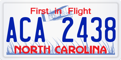 NC license plate ACA2438
