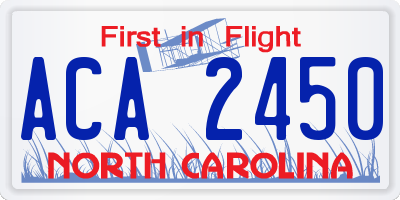 NC license plate ACA2450