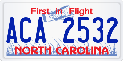 NC license plate ACA2532