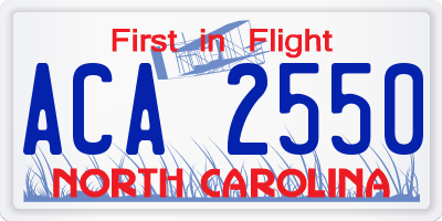 NC license plate ACA2550