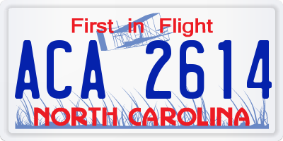 NC license plate ACA2614