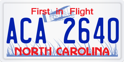 NC license plate ACA2640