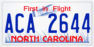 NC license plate ACA2644
