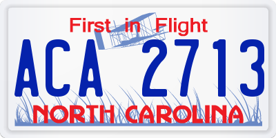 NC license plate ACA2713