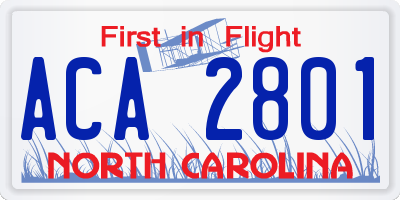 NC license plate ACA2801