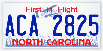 NC license plate ACA2825