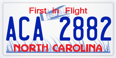 NC license plate ACA2882