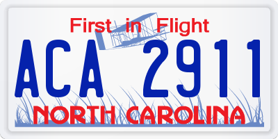 NC license plate ACA2911