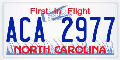 NC license plate ACA2977