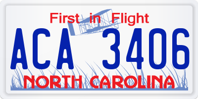 NC license plate ACA3406