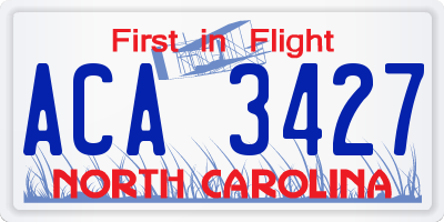 NC license plate ACA3427