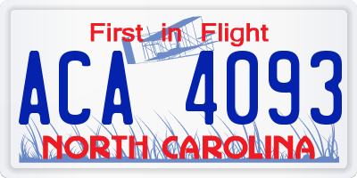 NC license plate ACA4093
