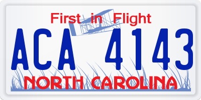 NC license plate ACA4143