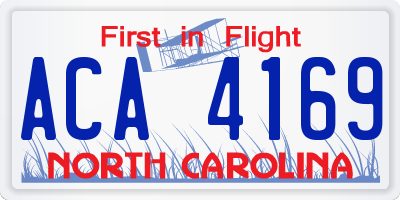 NC license plate ACA4169