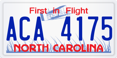NC license plate ACA4175