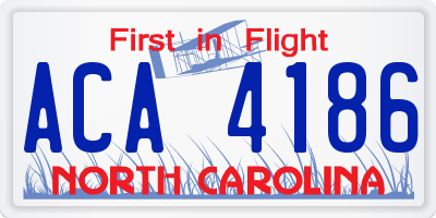 NC license plate ACA4186